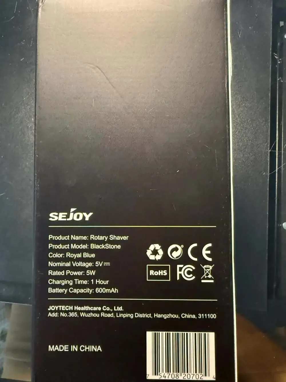 SEJOY Rotary Shaver BlackStone